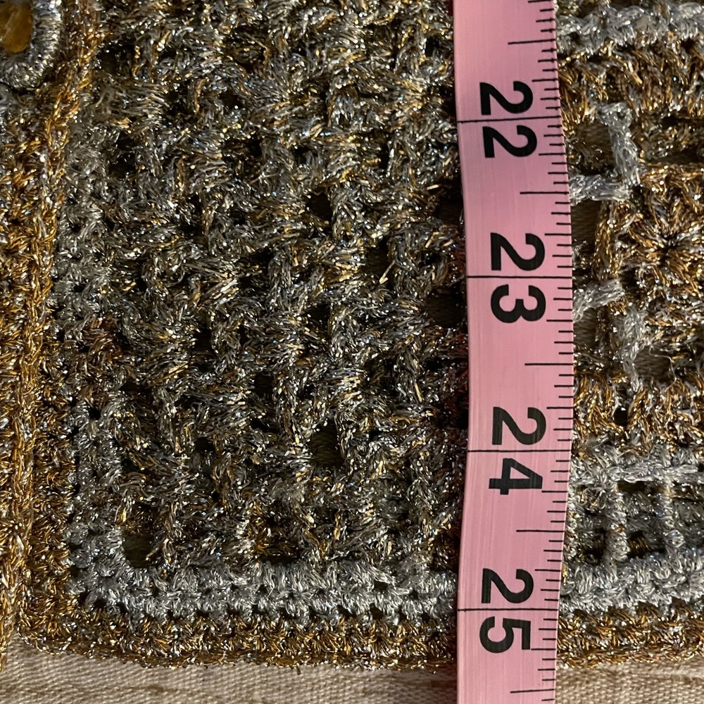 S: Luce Brett Paris Vintage French Designer Cardigan Sweater Gold/Silver - Picture 9 of 10